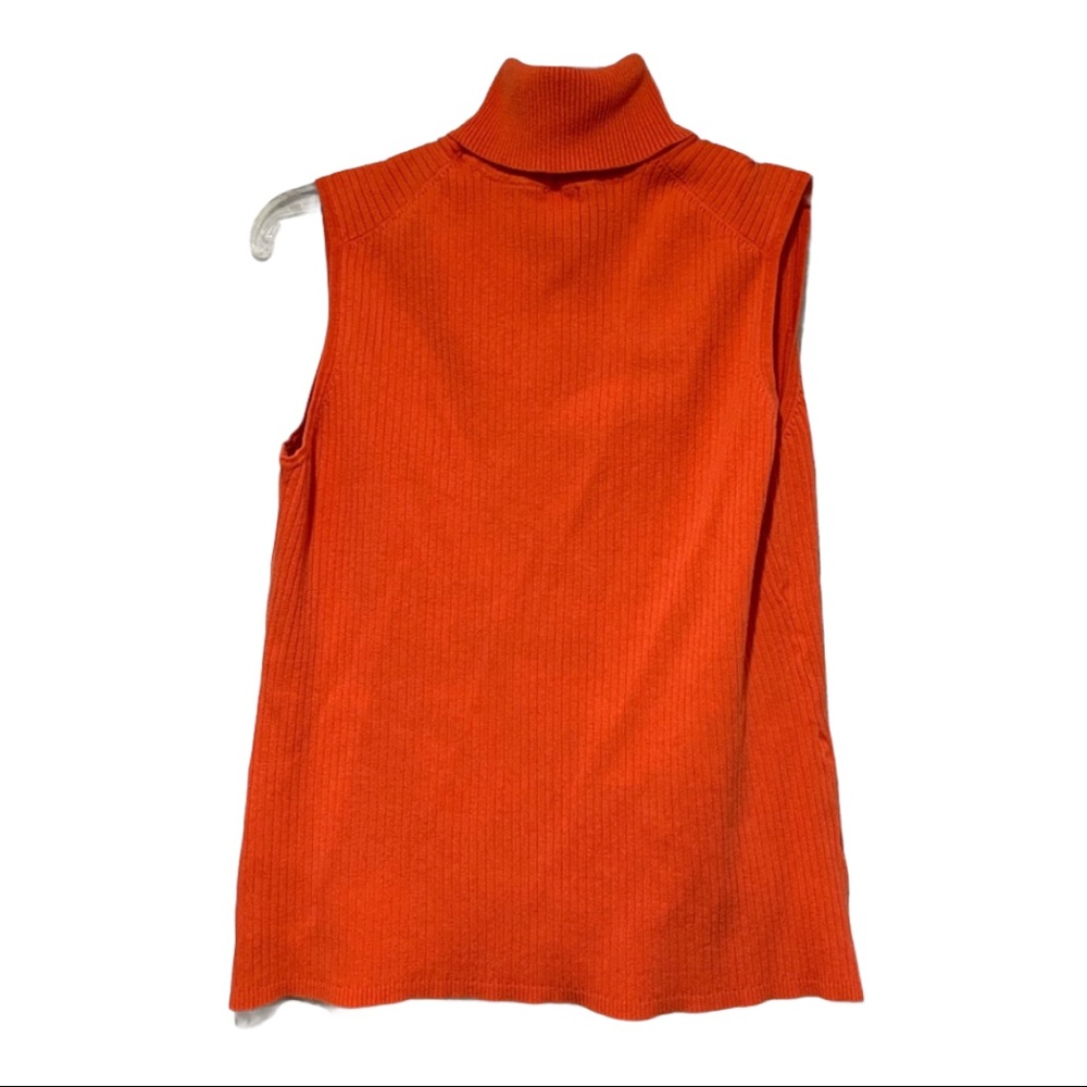 Chico’s Orange Sleeveless Turtleneck size 2/Large - Picture 2 of 4